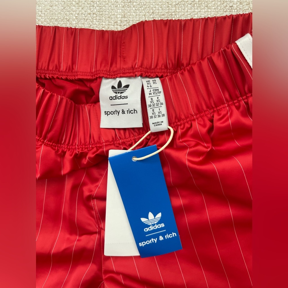 SPORTY & RICH X ADIDAS RED SHORTS - Picture 5 of 6